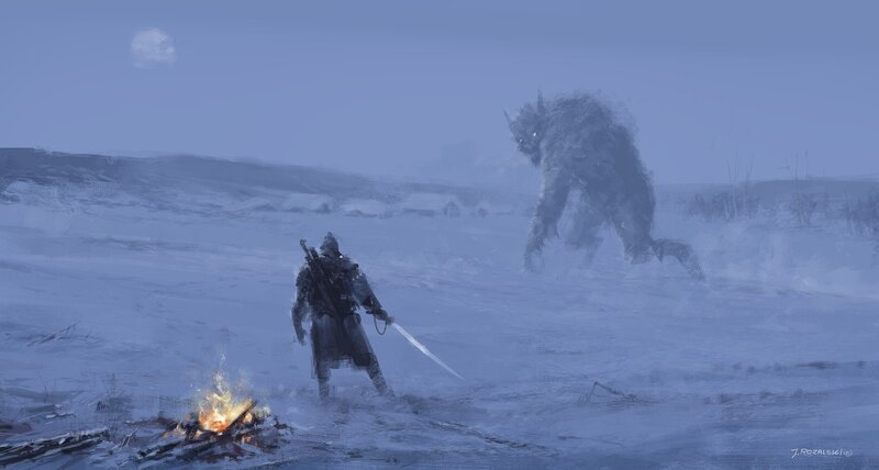 Warrior Facing Beast