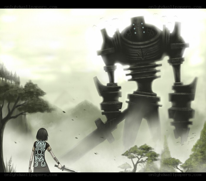 warrior facing giant robot