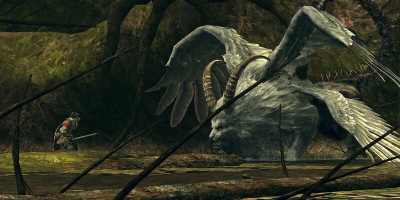 Warrior Facing Winged Beast