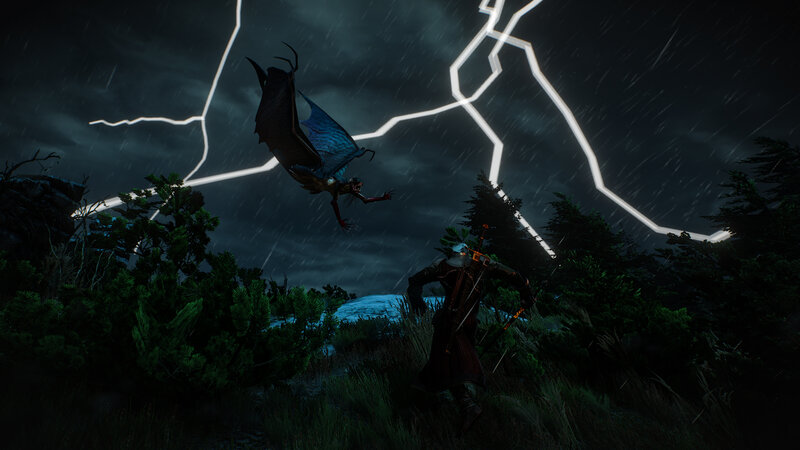 Warrior Fighting a Bat-like Creature