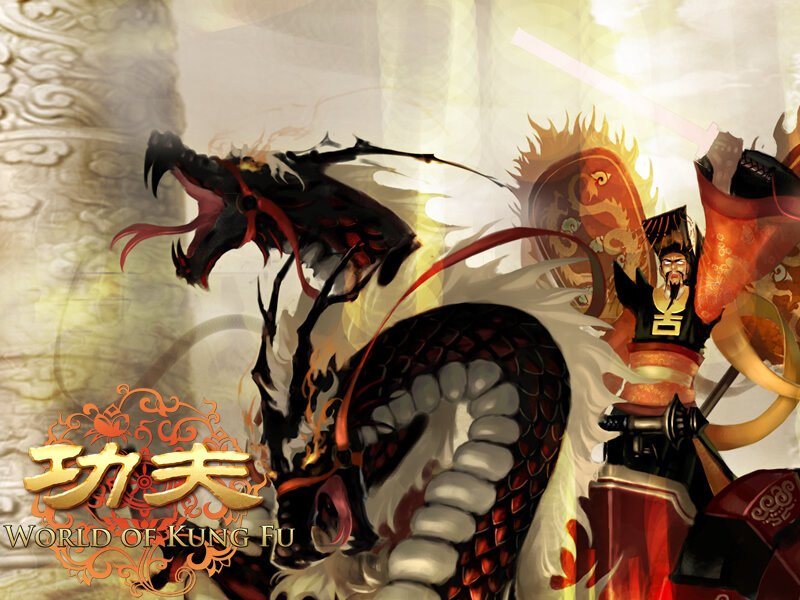 Warrior Fighting a Dragon — Red