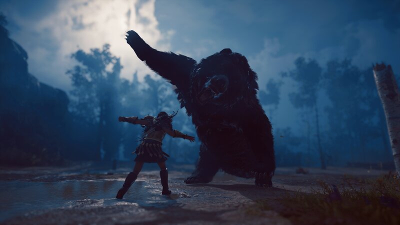 Warrior Fighting Bear — Blue