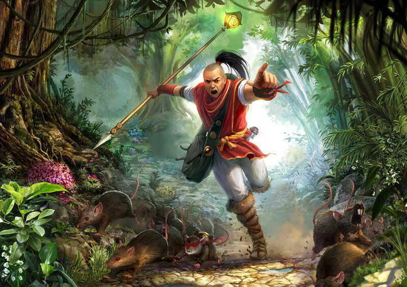 Warrior Fighting Rats