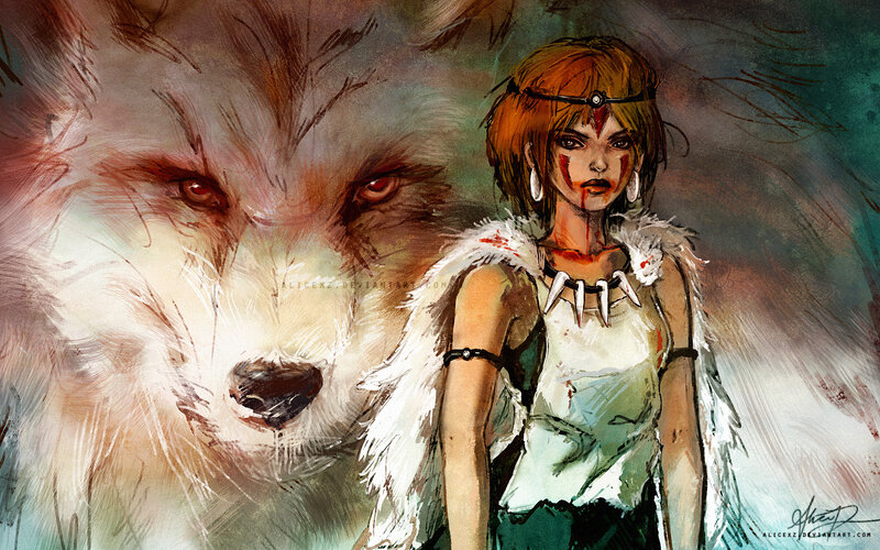 warrior girl with wolf spirit