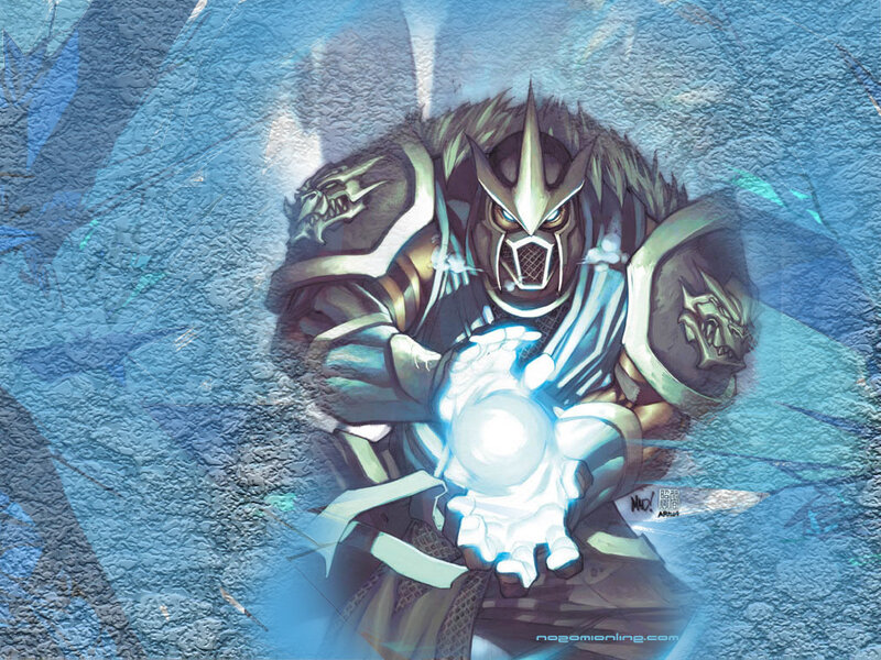 warrior holding a glowing orb