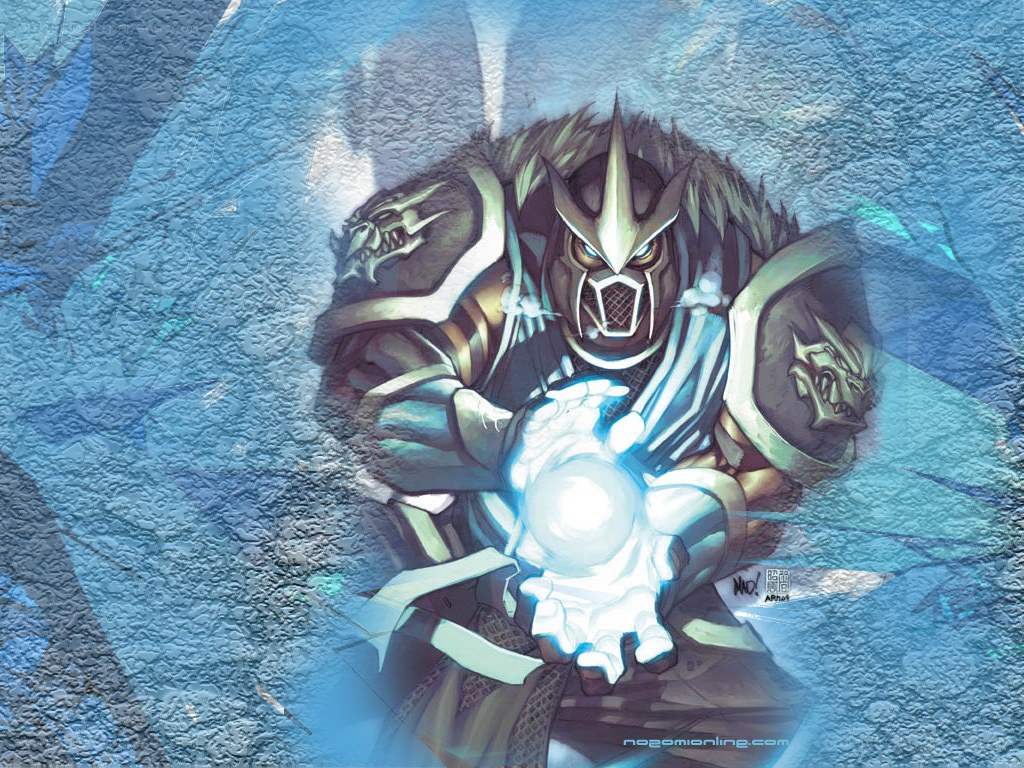 warrior holding a glowing orb