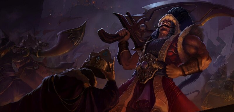 Warrior Holding a Large Axe — Purple