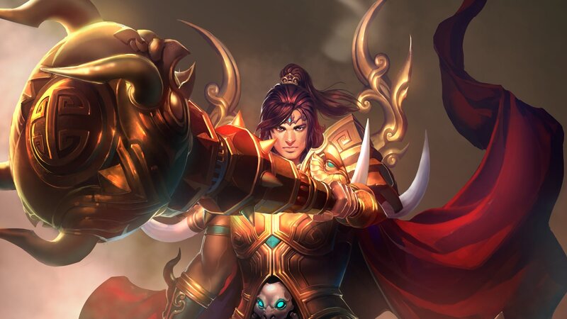 Warrior Holding a Mace — Gold