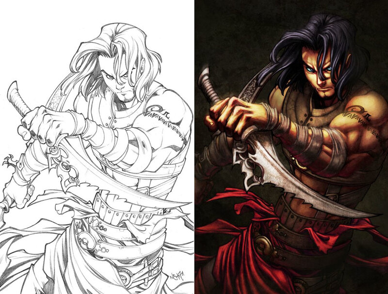 Warrior Holding a Sword — Black