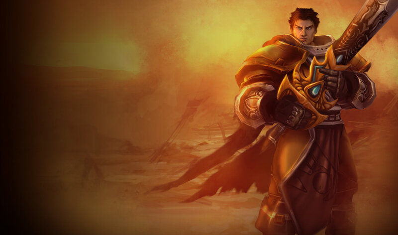 Warrior Holding a Sword — Orange, Dramatic, Sunset
