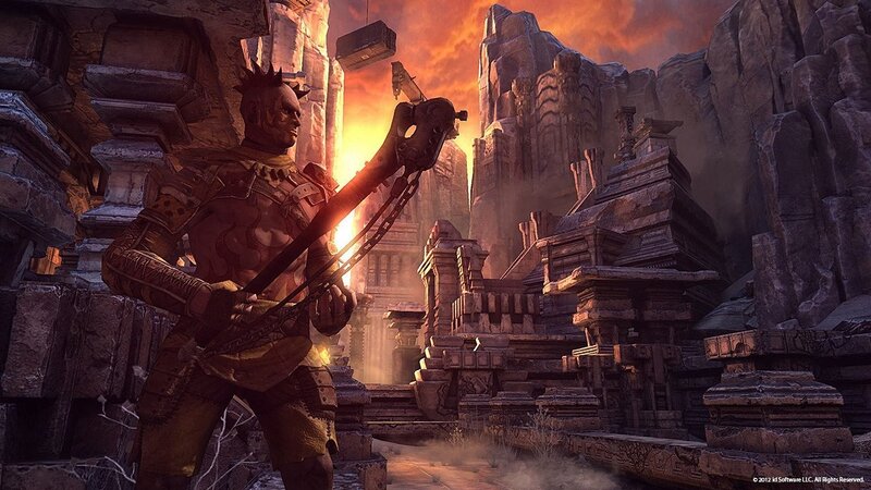 Warrior Holding a Weapon — Orange, Dramatic, Sunset, Digital Art