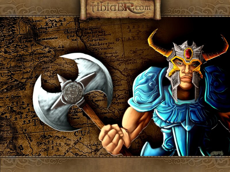 Warrior Holding Axe — Blue