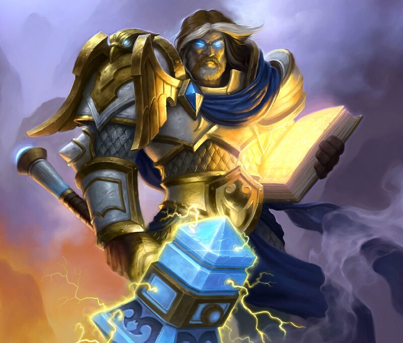 Warrior Holding Book and Hammer