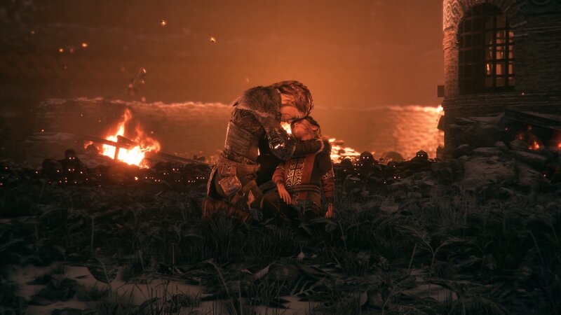 Warrior Holding Child