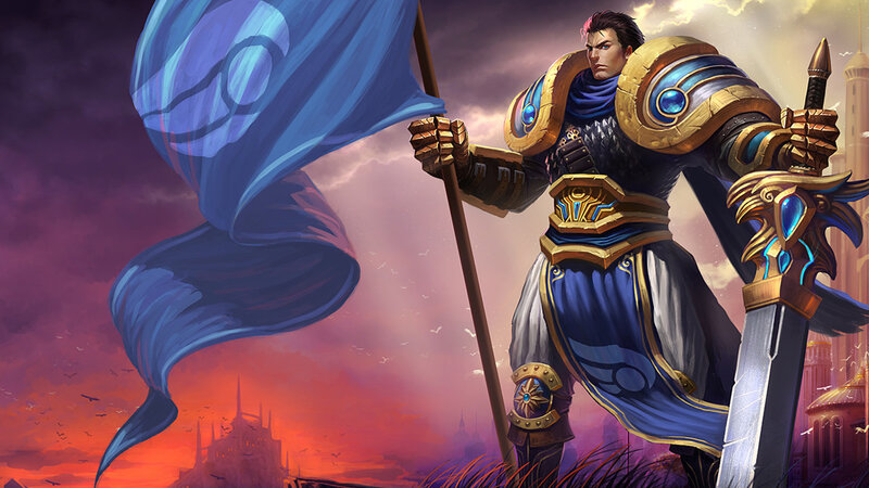 Warrior Holding Flag and Sword