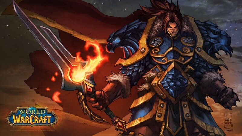 Warrior Holding Flaming Sword