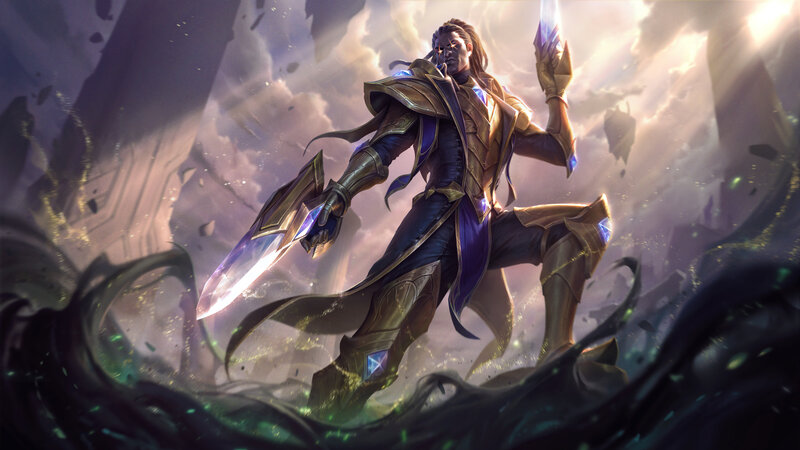 Warrior Holding Glowing Sword — Purple