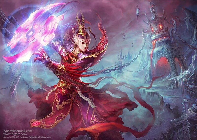 Warrior Holding Glowing Weapon