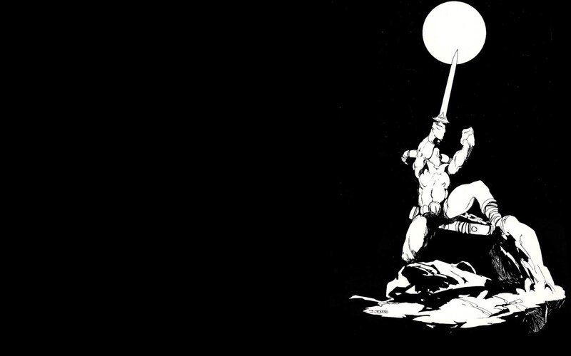 warrior holding sword aloft