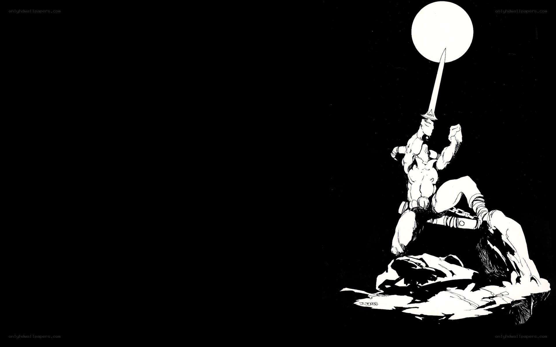 warrior holding sword aloft