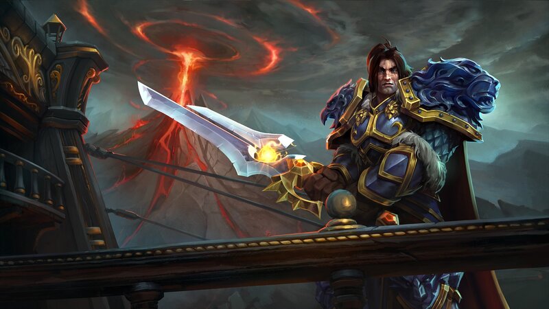 Warrior Holding Sword — Blue