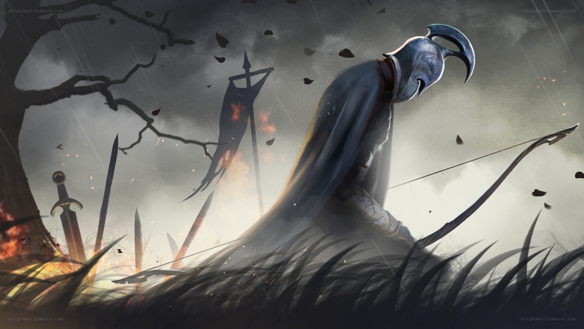 Warrior in a battlefield
