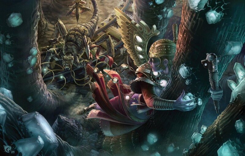 Warrior in a crystal cave