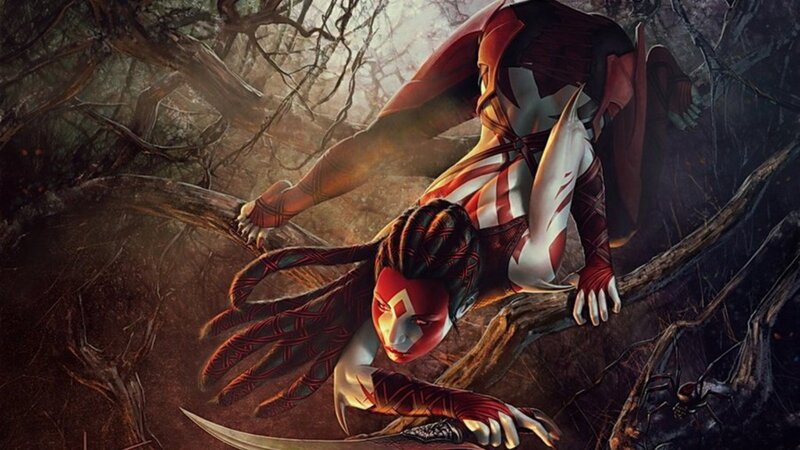 warrior in a dark forest