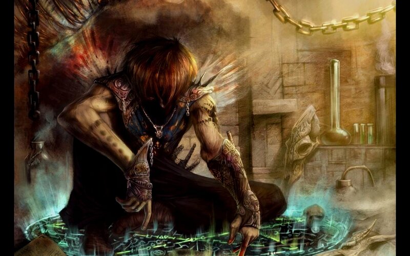 Warrior in a dark ritual