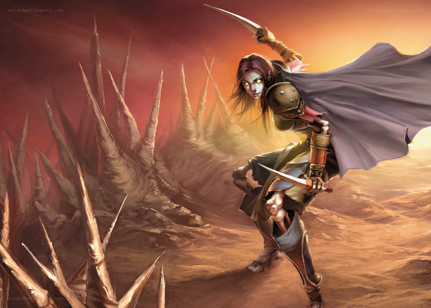 Warrior in a desert landscape