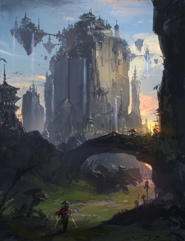 Warrior in a Fantasy Landscape — Green
