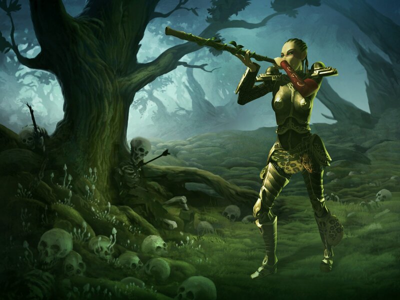 Warrior in a haunted forest