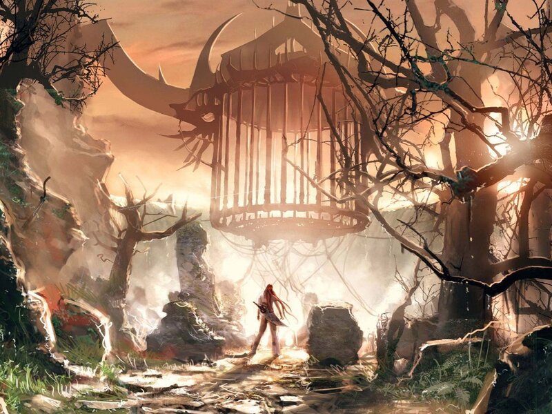 Warrior in a mystical forest