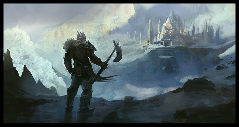 warrior in a snowy landscape