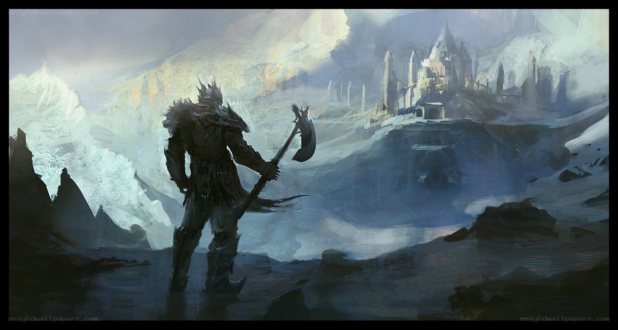 warrior in a snowy landscape