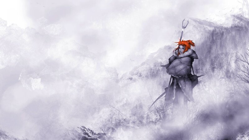 warrior in a snowy landscape