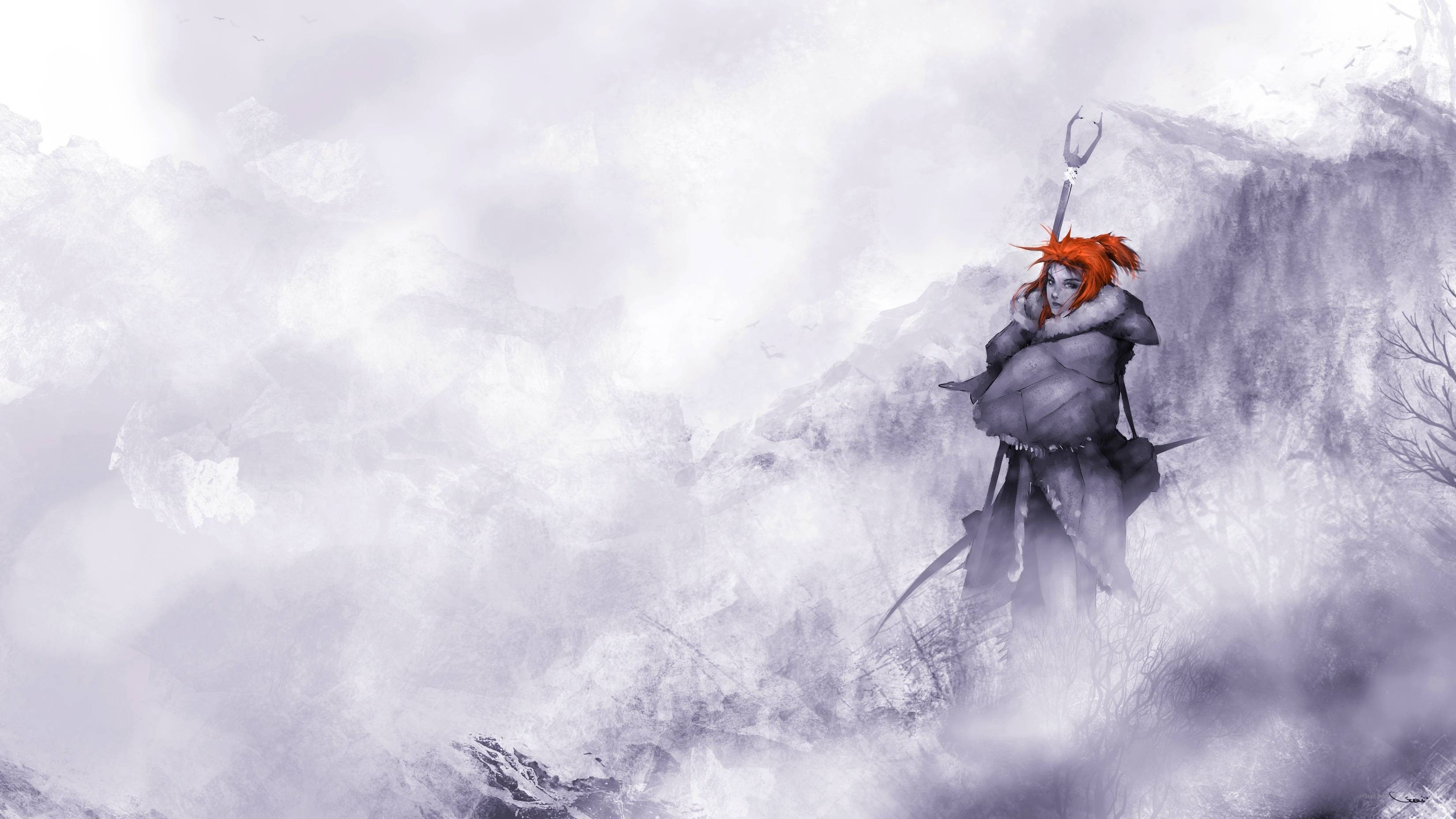 warrior in a snowy landscape