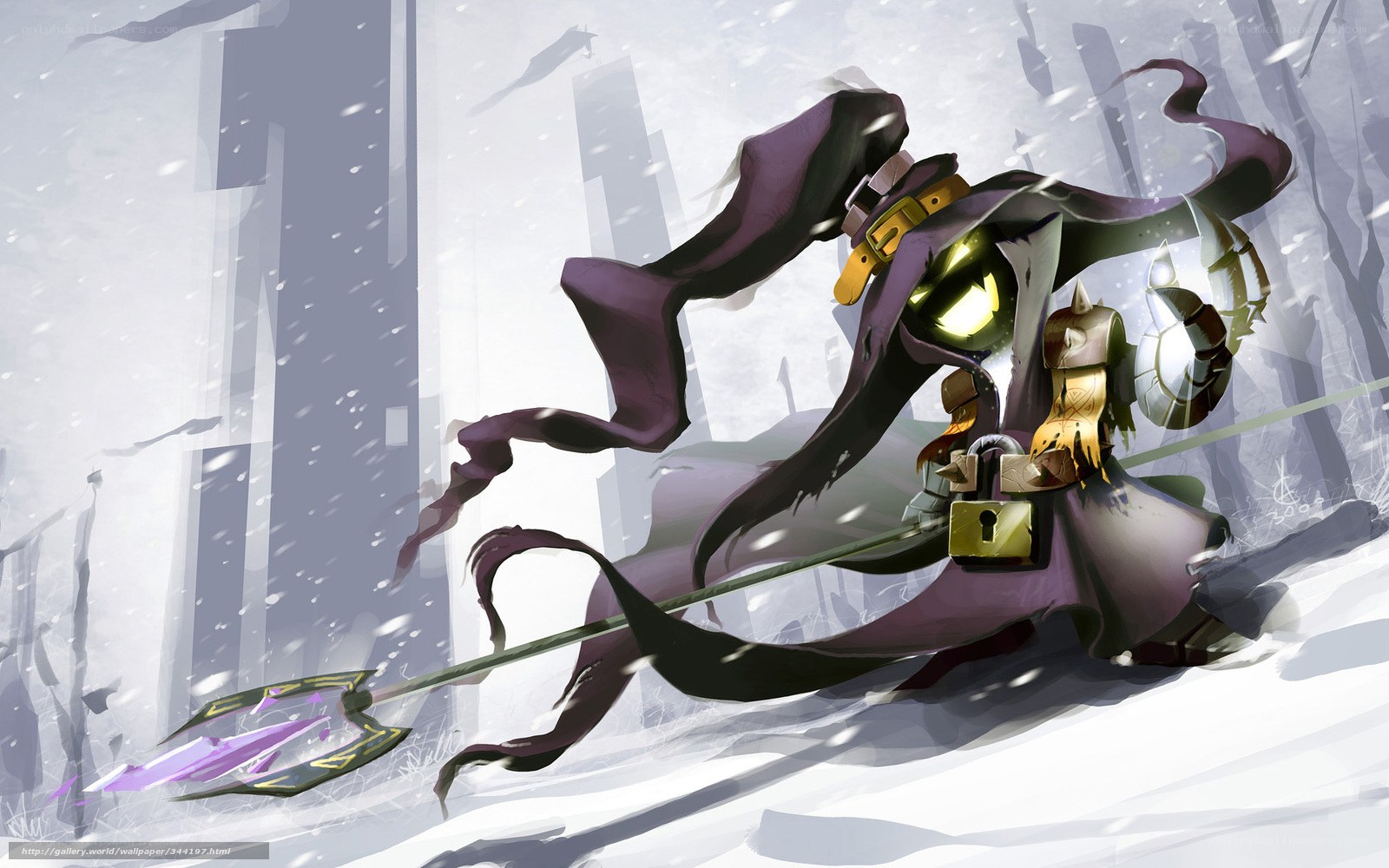 Warrior in a snowy landscape