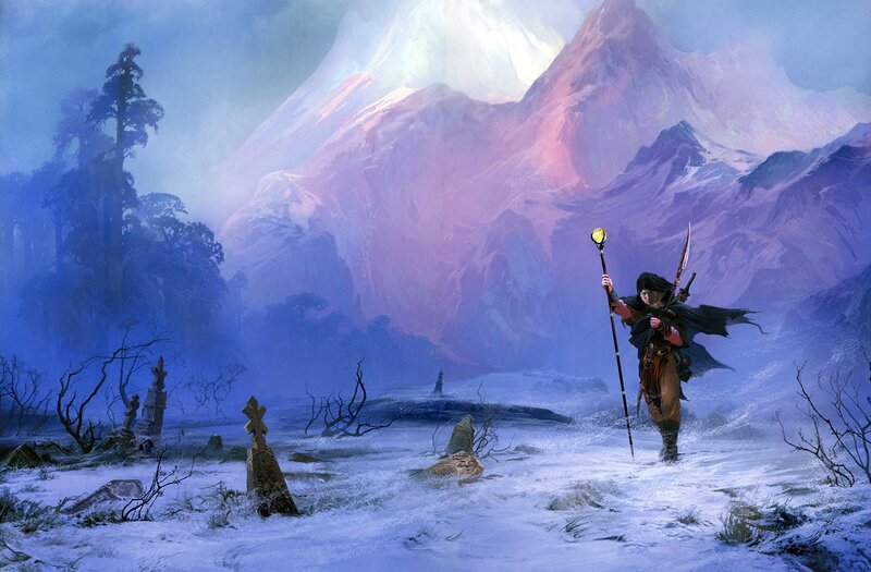 Warrior in a snowy wasteland