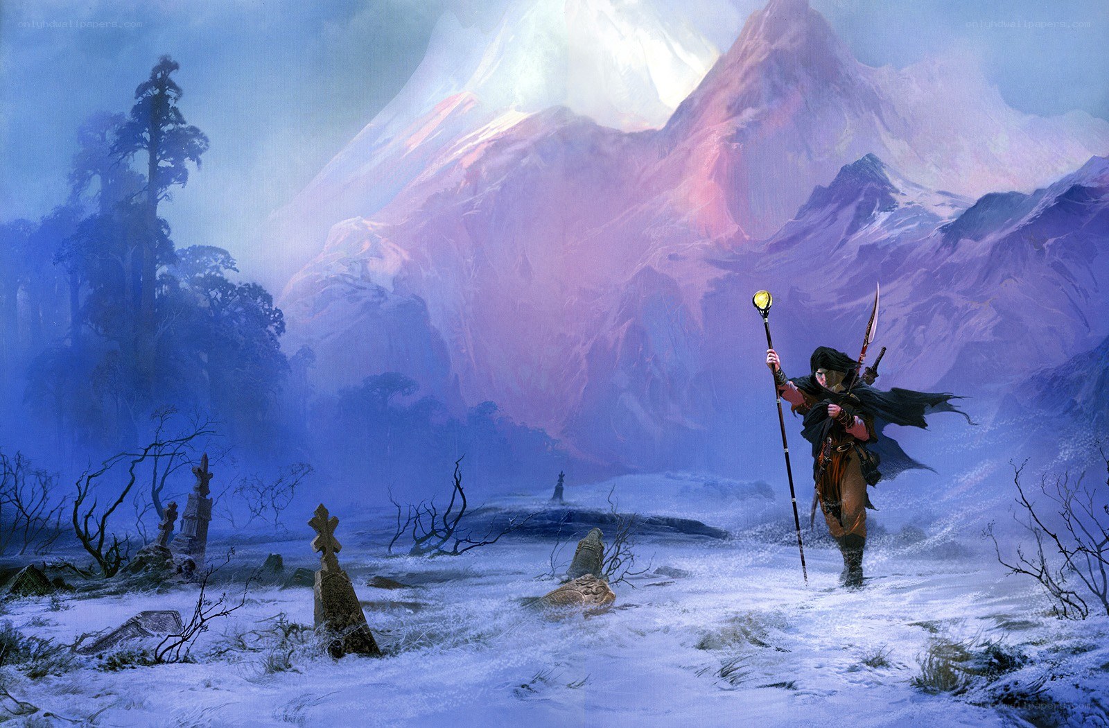 Warrior in a snowy wasteland