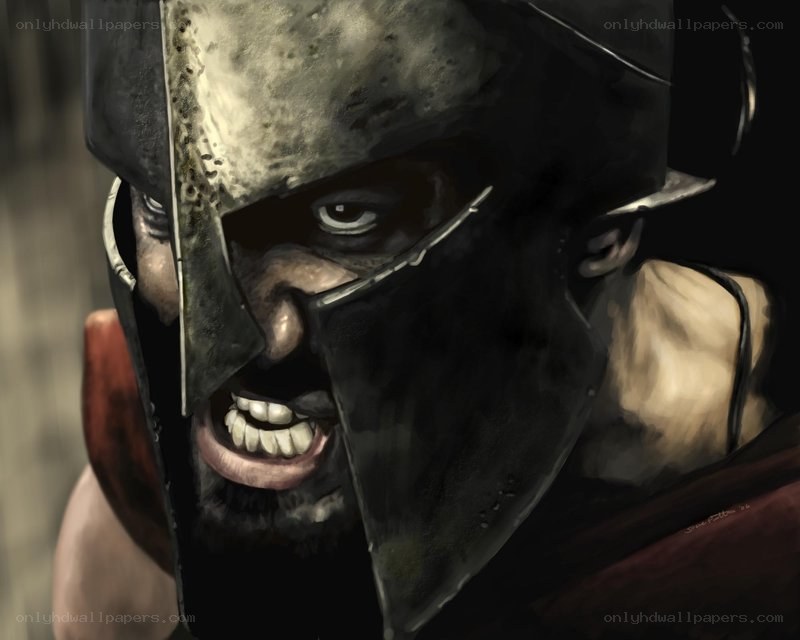 warrior in a Spartan helmet