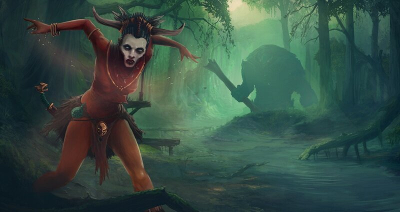 Warrior in a swamp