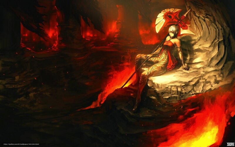 warrior in a volcanic cave