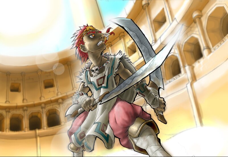 warrior in ancient coliseum