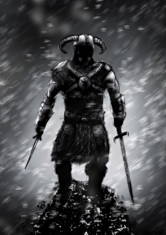 Warrior in Armor — Black, Dramatic, Winter