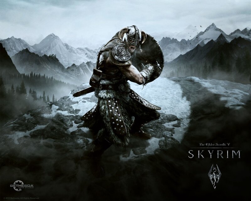Warrior in Armor — Gray, Dramatic, Winter, Digital Art, Mountains, Forest, Shield