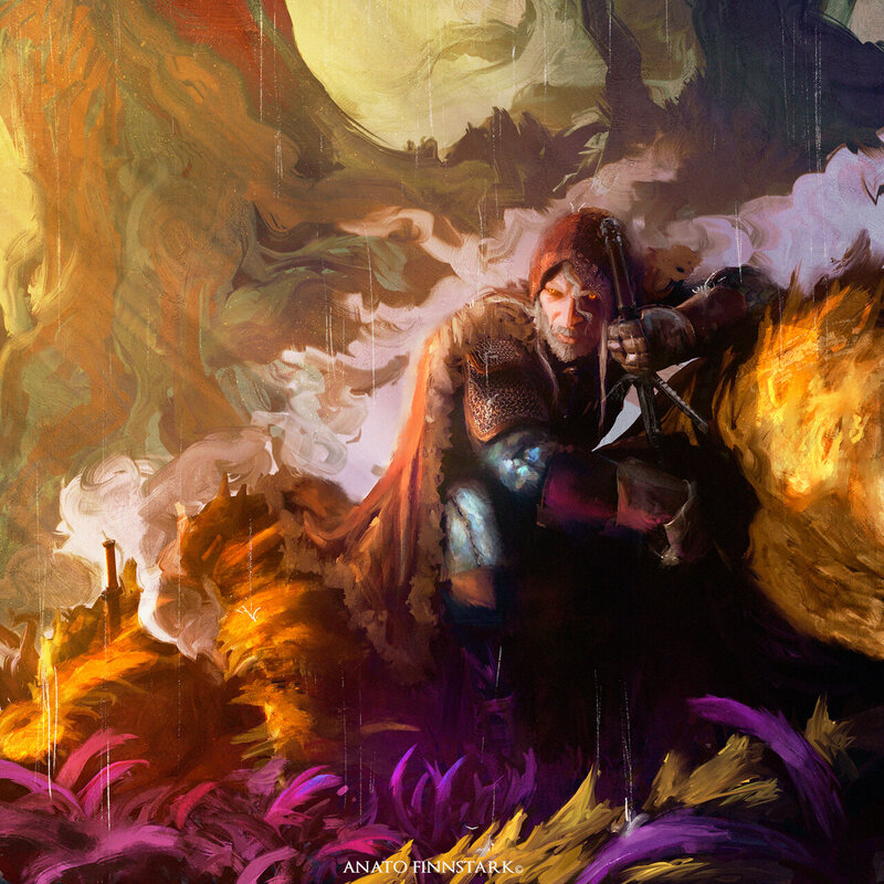 Warrior in Armor — Purple, Dramatic