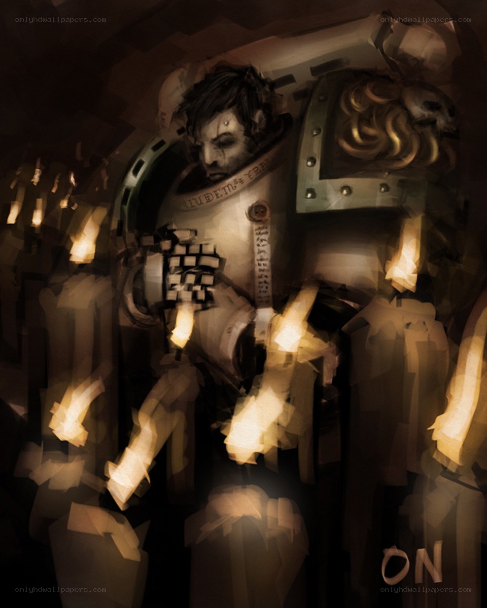 warrior in armor with candles
