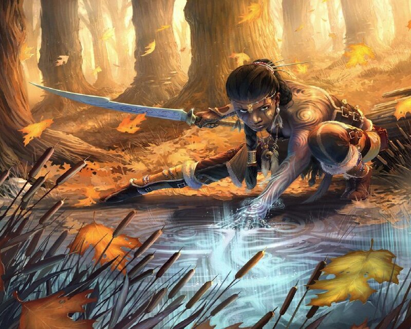 Warrior in Autumn Forest — Orange