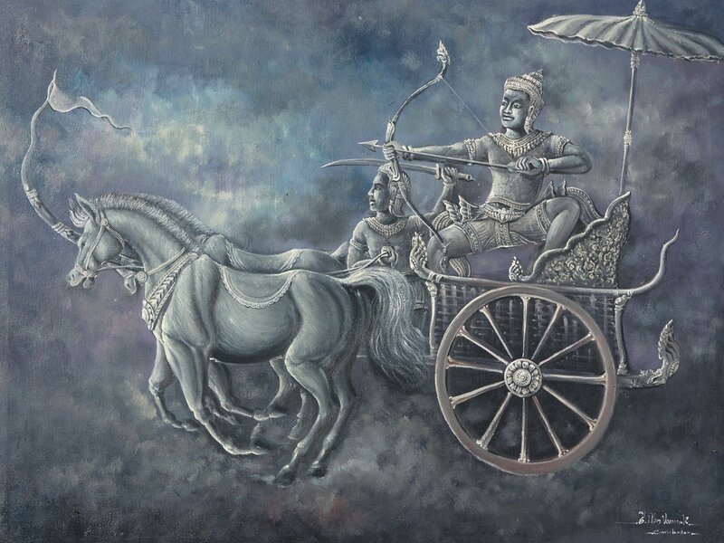 Warrior in Chariot Painting
